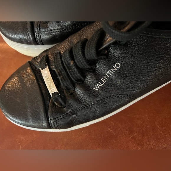 Valentino Black Leather Sneakers 10 - Picture 4 of 12